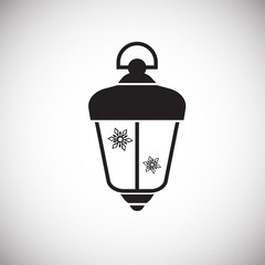 Christmas lantern on white background icon