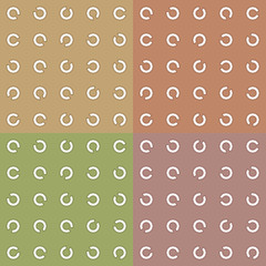 Seamless pattern of unlocked rings. A set of four backgrounds. Repeating pattern.