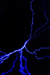background - lightning, static discharge in inert gas on a dark background..