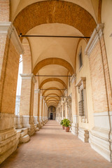 Balcomy of Basilica della Santa Casa in Loreto, Ancona in Italy