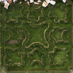 Aerial view of Green maze garden