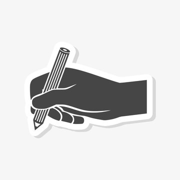 recommend clip art: Hand writing sticker, Handwriting Icon 