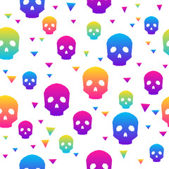 Naklejka premium Abstract rainbow happy halloween seamless background. Modern pattern for halloween card, party invitation, menu, wallpaper, holiday shop sale, bag print, t shirt, workshop advertising etc.