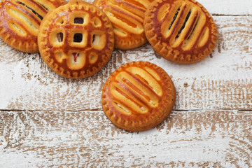 cookies on old wooden background