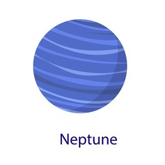 Neptune planet icon. Flat illustration of neptune planet vector icon isolated on white background