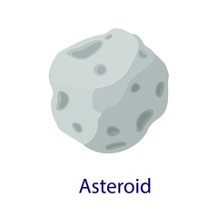 Space asteroid icon. Flat illustration of space asteroid vector icon isolated on white background