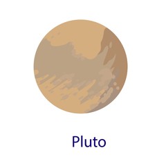 Pluto planet icon. Flat illustration of pluto planet vector icon isolated on white background