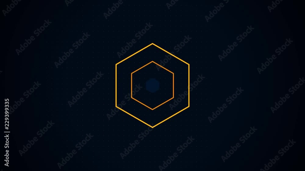 Poster abstract hexagon geometric surface loop, appearing and disappearing multi-colored hexagon. abstract 