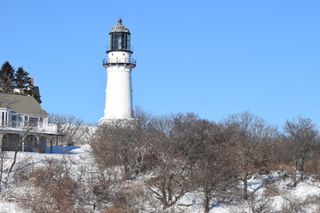lighthouses snow winter ice