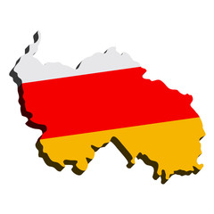 Fototapeta premium 3D Vector. Map of South Ossetia