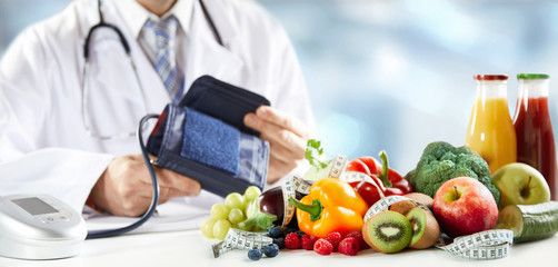 Healthy diet and blood pressure concept