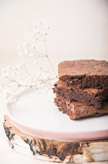 piece of chocolate cake on a plate