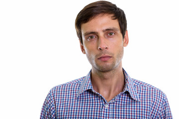 Obraz premium Close up of young handsome businessman face