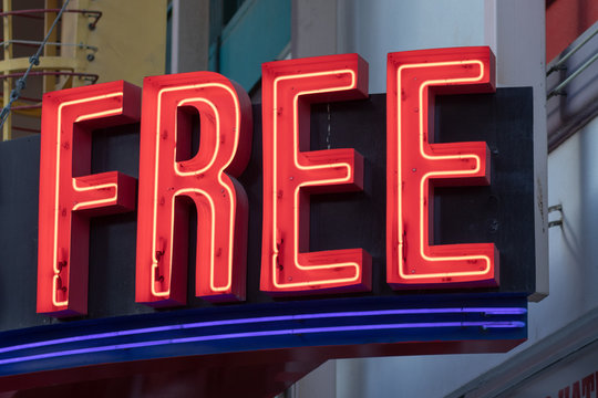 Free red neon sign