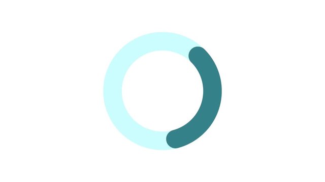 Loading circle icon animation, blue on white background.