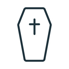 Obraz premium Coffin Cemetery Minimal Flat Line Stroke Icon Pictogram
