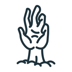 Zombie Monster Hand Arm Under Ground Minimal Flat Line Stroke Icon Pictogram