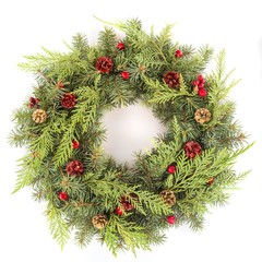 Fototapeta na wymiar Christmas coniferous wreath