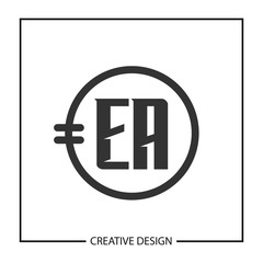 Fototapeta premium Initial Letter EA Logo Template Design