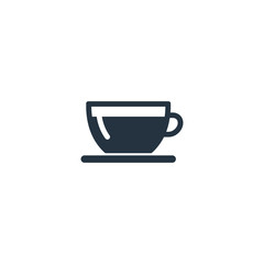 Cup, saucer isolated icon on white background, coffee set, logo and sign