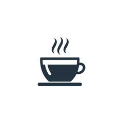 Cup, saucer isolated icon on white background, coffee set, logo and sign