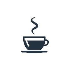 Cup, saucer isolated icon on white background, coffee set, logo and sign