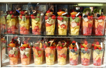 Macedonia de frutas para los turistas