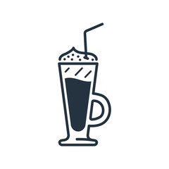 Mocha coffee isolated icon on white background, 400 coffee set, logo and sign