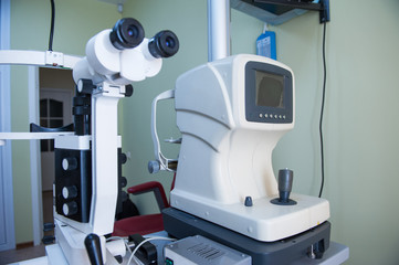 Modern medical equipment in the ophthalmology office