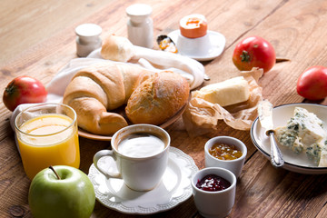 Delicious breakfast on the wood