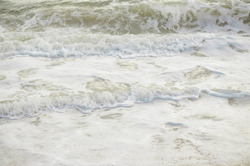 Bubble on beach soft waves on the sand beach, for background