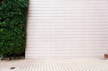 street wall background ,Industrial background, empty grunge urban street with warehouse brick wall