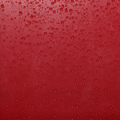 Drops of water on a red tile.  Beautiful pattern for texture background.
