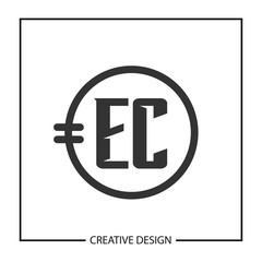 Initial Letter EC Logo Template Design