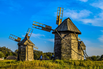 old wooden windmill