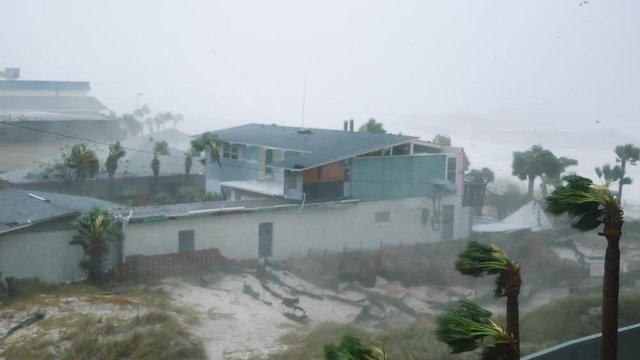 Hurricane Michael Sends Roof Flying