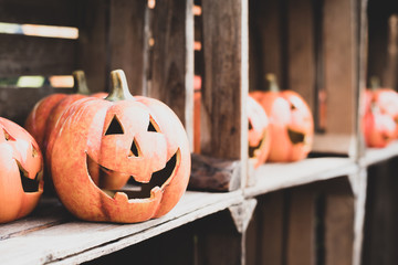Kürbis, Dekoration im Herbst und für Halloween 