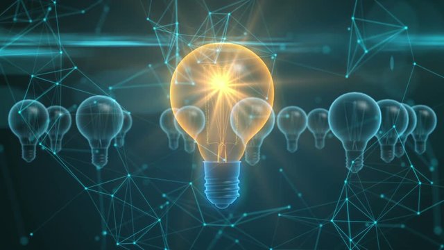 Light bulb idea concept. Connected dots.