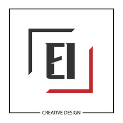 Initial Letter EI Logo Template Design