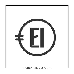 Initial Letter EI Logo Template Design
