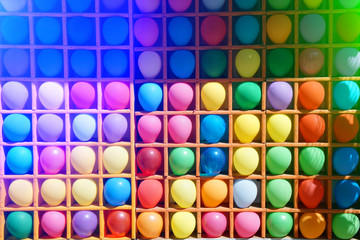 lot of multi-colored balloons