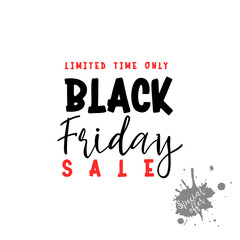 Black Friday. Calligraphic handmade lettering . Advertising Poster design. Sale Discount banners, labels, prints posters, web presentation. Vector illustration.