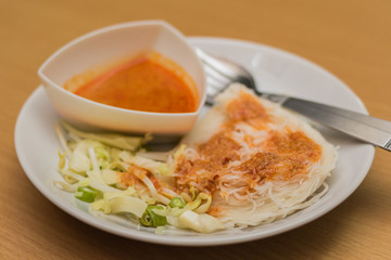 Thai vermicelli eaten with curry