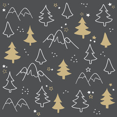 Obraz premium Seamless pattern with Christmas tree