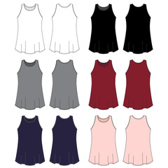 Vector Template for High Neck Flowy Tank Tops