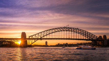 Fototapeta na wymiar The Sydney Harbour Bridge at sunset, Sydney Australia