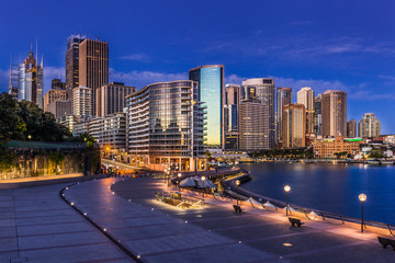 Naklejka premium Central Business District at dawn, Sydney, Australia