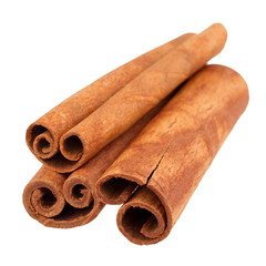 Cinnamon sticks isolated on white background