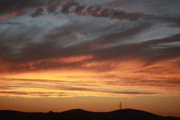 Sunset around the bay in east bay northern California.