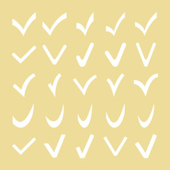 Set of nice different vector white check marks